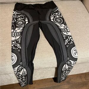 INKnBURN Black and White Skull Leggings